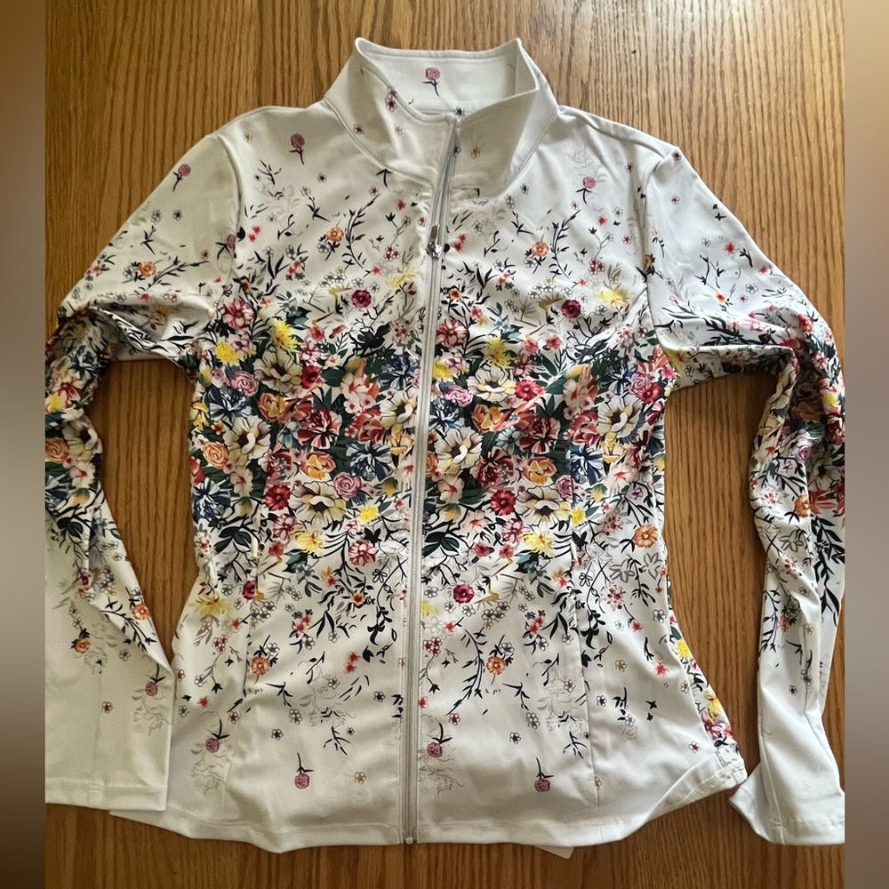 NWT-Women’s Cegolfs Women's Long Sleeve Jacket- vibrant Ruffled XS zip up